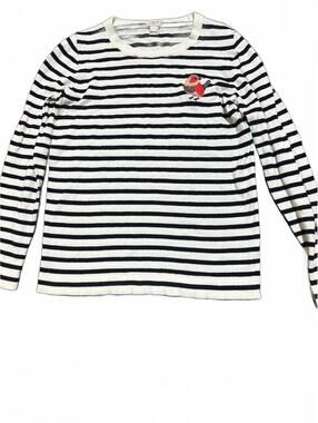 J.Crew Bird Teddie Striped Cotton Sweater S